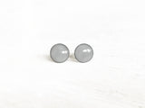 Overcast light gray surgical steel earrings by Ear Sugar made in the USA