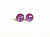 Sugar Plum purple shimmer round earrings by Ear Sugar made in the USA