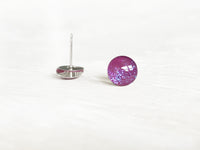 Sugar Plum purple shimmer round earrings by Ear Sugar made in the USA