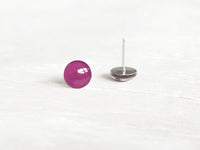 Plum purple stud earrings by Ear Sugar made in the USA