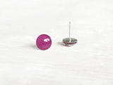 Plum purple stud earrings by Ear Sugar made in the USA