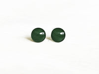 Green Machine dark green stud earrings by Ear Sugar made in the USA