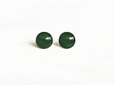Green Machine dark green stud earrings by Ear Sugar made in the USA