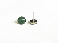 Green Machine dark green stud earrings by Ear Sugar made in the USA