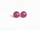 Plum purple stud earrings by Ear Sugar made in the USA