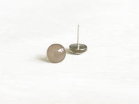 London fog warm gray stud earrings by Ear Sugar hypoallergenic USA made