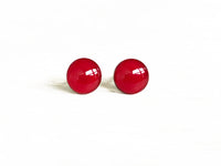 Garnet red stud earrings by Ear Sugar hypoallergenic made in the USA