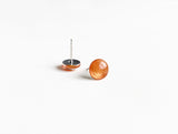Copper shimmer dot stud earrings by Ear Sugar hypoallergenic and comfortable