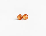 Copper shimmer dot stud earrings by Ear Sugar hypoallergenic and comfortable