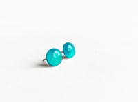 Nessy shimmer teal surgical steel earrings by Ear Sugar