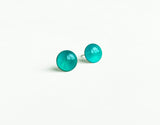 Nessy shimmer teal surgical steel earrings by Ear Sugar