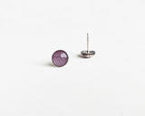 Twilight purple shimmer surgical steel earrings by Ear Sugar made in the USA