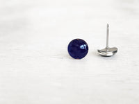 Midnight blue stud earrings by Ear Sugar small business made in the USA