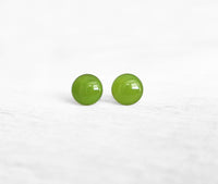 Avocado green surgical steel earrings by Ear Sugar