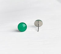 Kelly green earrings by Ear Sugar hypoallergenic made in the USA