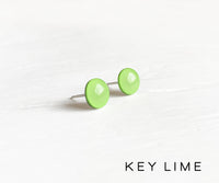 Key Lime green stud earrings by Ear Sugar hypoallergenic made in the USA