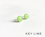 Key Lime green stud earrings by Ear Sugar hypoallergenic made in the USA