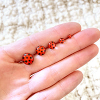 Ladybug stud earrings by Ear Sugar hypoallergenic made in the USA