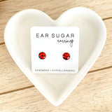 Ladybug stud earrings by Ear Sugar hypoallergenic made in the USA