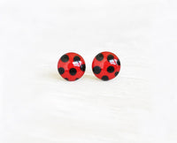 Ladybug stud earrings by Ear Sugar hypoallergenic made in the USA