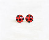 Ladybug stud earrings by Ear Sugar hypoallergenic made in the USA