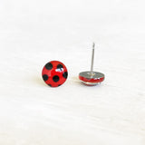 Ladybug stud earrings by Ear Sugar hypoallergenic made in the USA