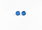 Blue Lagoon beautiful blue glitter stud earrings by Ear Sugar