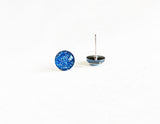 Blue Lagoon beautiful blue glitter stud earrings by Ear Sugar