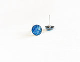 Blue Lagoon beautiful blue glitter stud earrings by Ear Sugar