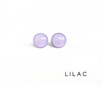 Lilac light purple stud earrings by Ear Sugar hypoallergenic made in the USA