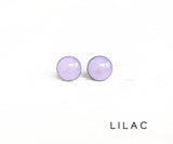 Lilac light purple stud earrings by Ear Sugar hypoallergenic made in the USA