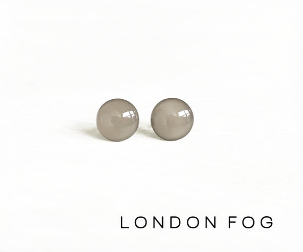 London fog warm gray stud earrings by Ear Sugar hypoallergenic USA made