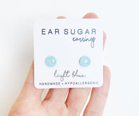 Light Blue stud earrings by Ear Sugar hypoallergenic made in the USA