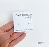 Light Blue stud earrings by Ear Sugar hypoallergenic made in the USA
