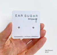 Manatee gray stud earrings by Ear Sugar hypoallergenic made in Utah USA