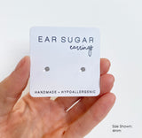 Manatee gray stud earrings by Ear Sugar hypoallergenic made in Utah USA