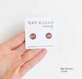 Mineral glitter stud earrings by Ear Sugar handmade in the USA