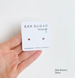 Mineral glitter stud earrings by Ear Sugar handmade in the USA