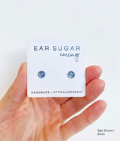 Mr. Sandman blue and gold glitter earrings by Ear Sugar hypoallergenic