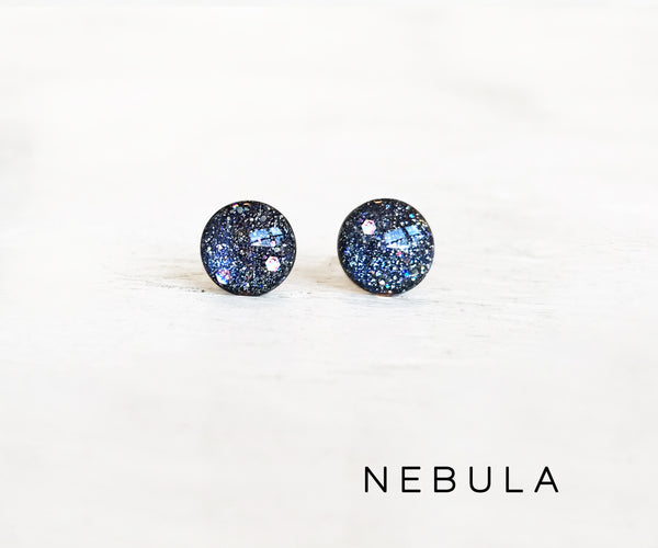 Nebula space glitter earrings by Ear Sugar hypoallergenic
