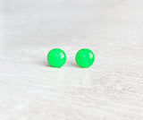 Neon Green surgical steel earrings by Ear Sugar