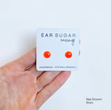 Neon Orange surgical steel earrings by Ear Sugar