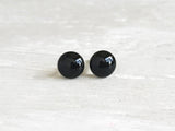 Onyx black round stud earrings by Ear Sugar hypoallergenic made in the USA