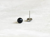 Onyx black round stud earrings by Ear Sugar hypoallergenic made in the USA