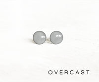 Overcast light gray surgical steel earrings by Ear Sugar made in the USA
