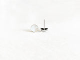 Pearl white shimmer post earrings by Ear Sugar hypoallergenic made in the USA