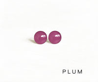Plum purple stud earrings by Ear Sugar made in the USA