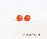 Pumpkin orange stud earrings by Ear Sugar hypoallergenic made in the USA