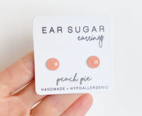Peach Pie stud earrings by Ear Sugar hypoallergenic made in the USA