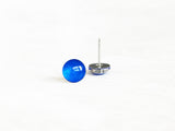 Sapphire blue surgical steel stud earrings by Ear Sugar made in the USA